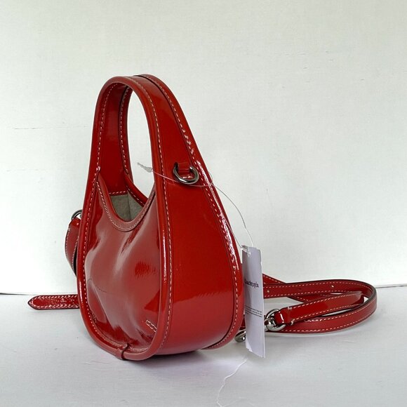 Coach Coachtopia Mini Ergo Crinkle Patent Bag Deep Orange CQ832 - Picture 6 of 12